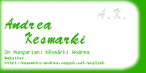 andrea kesmarki business card